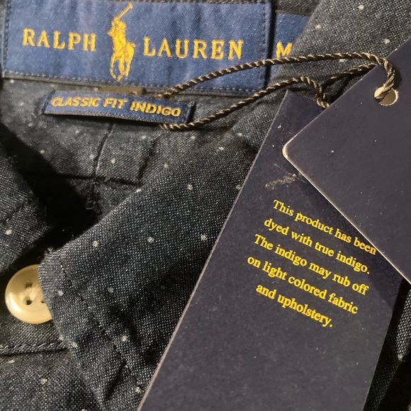 NWT Polo by Ralph Lauren Blue Dress shirt size Medium MSRP $149 - Picture 2 of 3